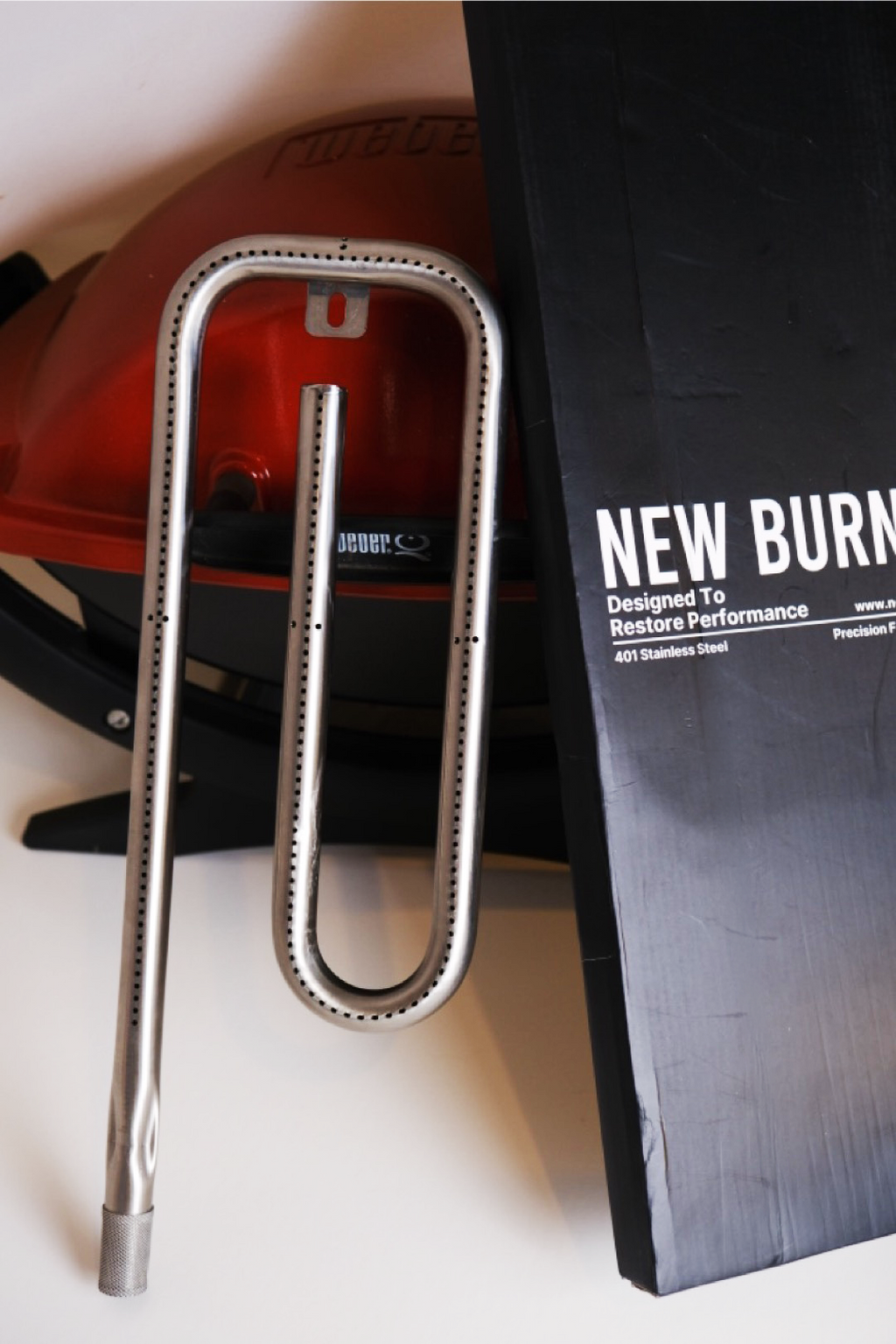 Python Burner for Weber Q1 / BABY Q - Spiral 304 Stainless Burner Tube (Q100–Q1100)