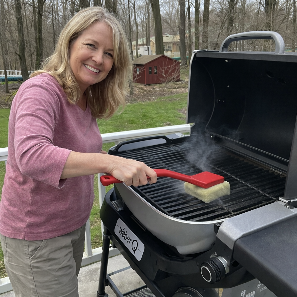 Bristle-Free BBQ Grill Cleaning Brush Steam Cleaning Grill Brush for Weber BBQ